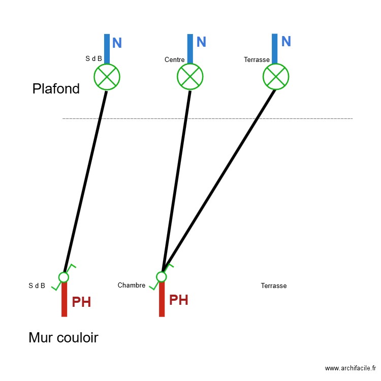 Electricité couloir E. Plan de 0 pièce et 0 m2
