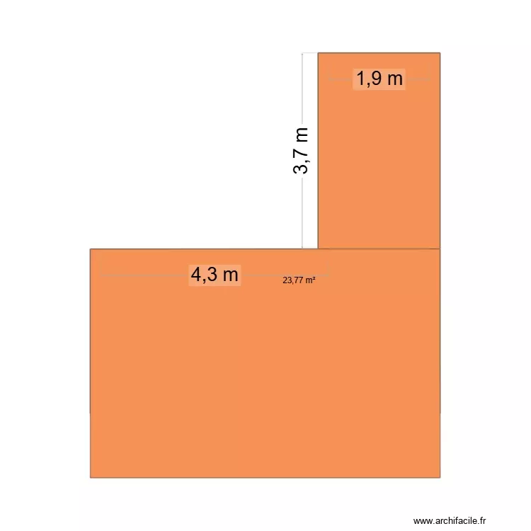 bungallow L. Plan de 1 Pièce et 24 m²