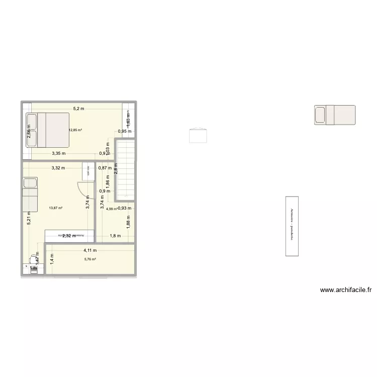 Grange V3. Plan de 5 Pièces et 79 m² Grange V3. Plan de 5 Pièces et 79 m²