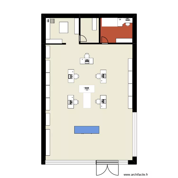 Plan magasin. Plan de 3  et 50 m²