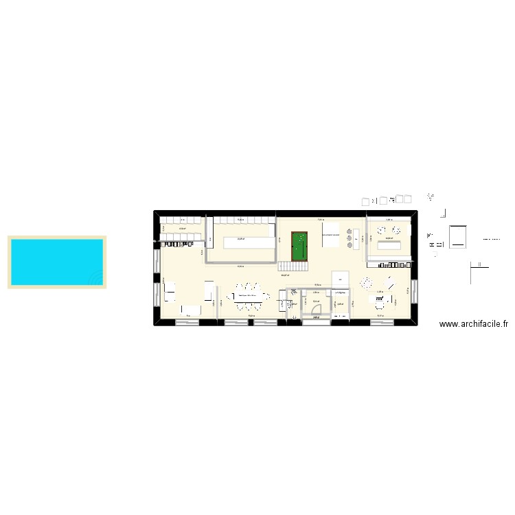 MAISON4. Plan de 9 pièces et 291 m2