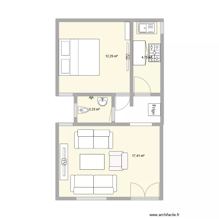 STUDIO ARI. Plan de 4 pièces et 37 m² STUDIO ARI. Plan de 4 pièces et 37 m²