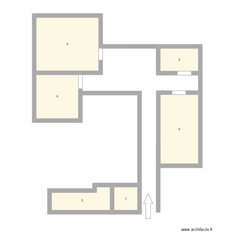 Plan Entrepot Baptiste Modifiable.. Plan de 6 pièces et 44 m2