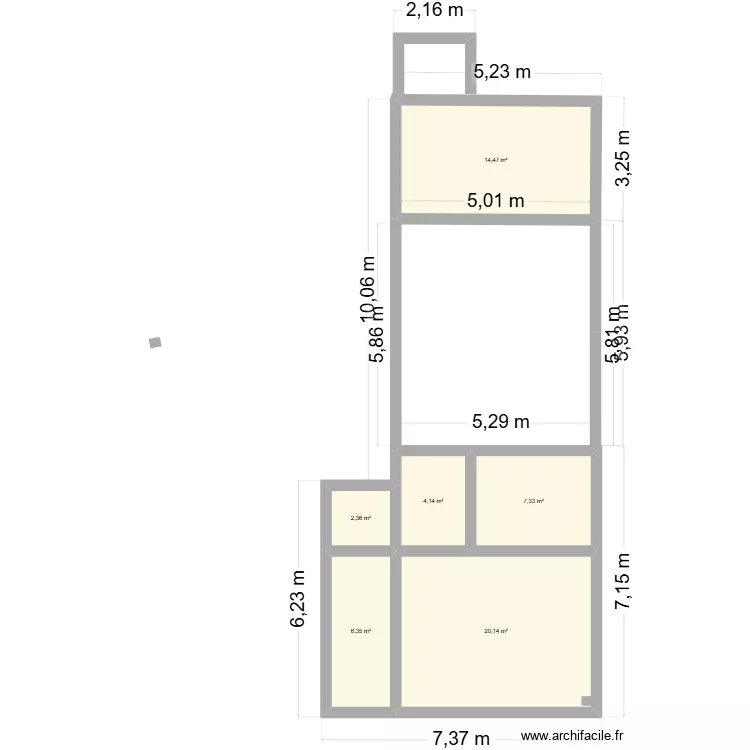 RDC. Plan de 6 et 55 m² RDC. Plan de 6 et 55 m²