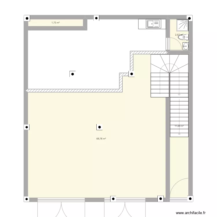 Magasin + sp 2. Plan de 