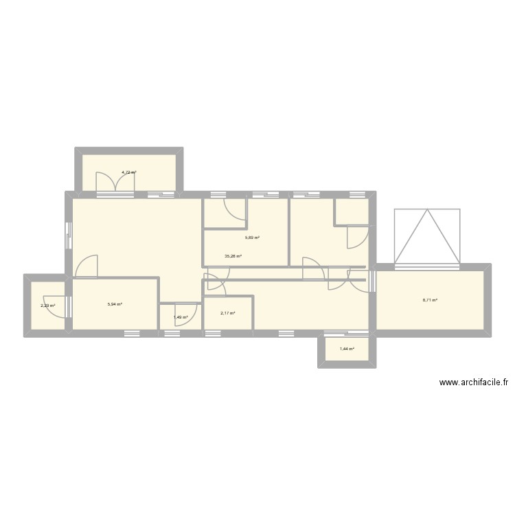 Ismaël BTP. Plan de 9 pièces et 68 m2