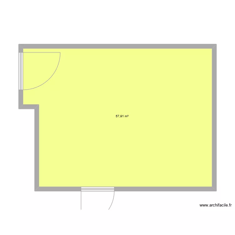 magasin lyc&eacute;e. Plan de 1  et 58 m²