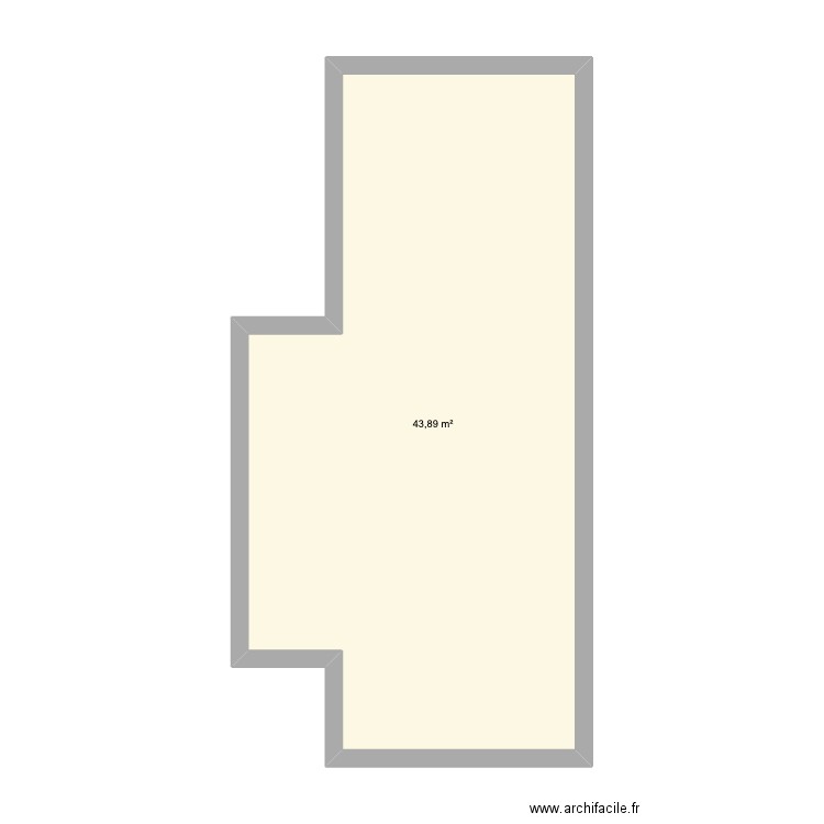 BASE. Plan de 1 pièce et 44 m2