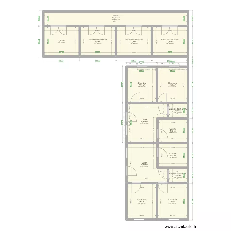 CHEZ MOI. Plan de 15  et 107 m²