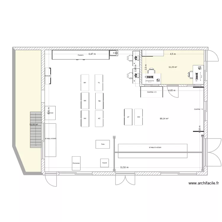 MAINT2. Plan de 3  et 116 m²