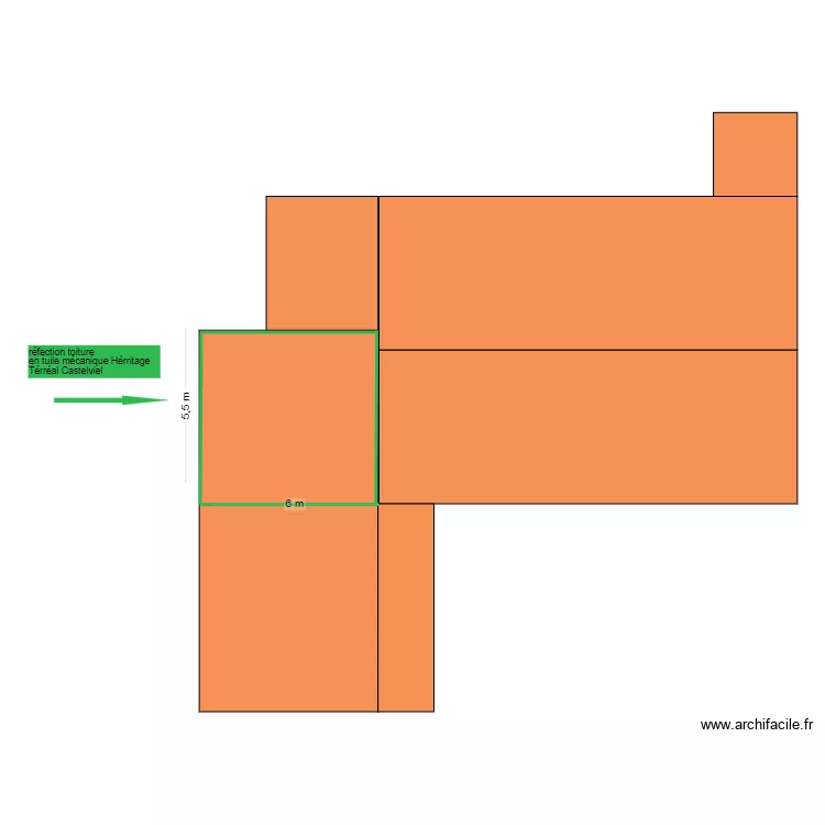 r&eacute;fection toiture. Plan de 