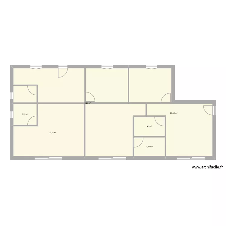HOTEL. Plan de 6 pièces et 115 m²