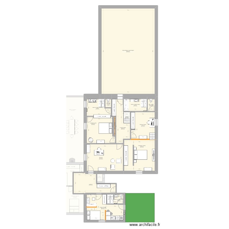 JP ELISE. Plan de 32 pièces et 455 m2