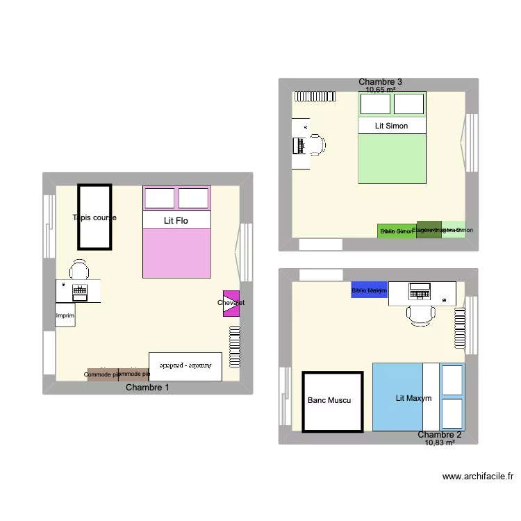 Chambres. Plan de 