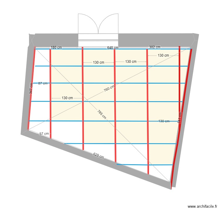 plan terrasse vue de dessus defintif avec rond. Plan de 24 pièces et 20 m2