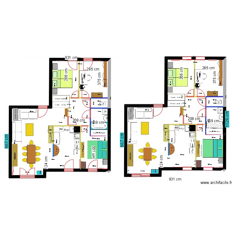 BELLEVILLE  22. Plan de 4 pièces et 164 m2