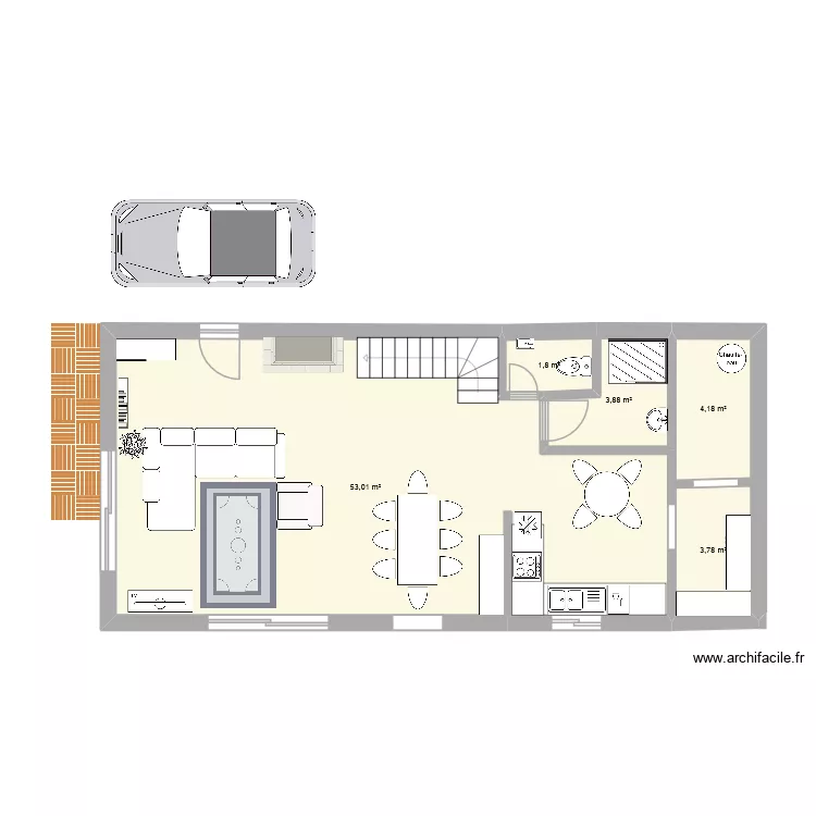 V1 Anca Maison du bas. Plan de 5  et 67 m²