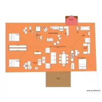Plan de maison avec cl&ocirc;ture Finau et Tito