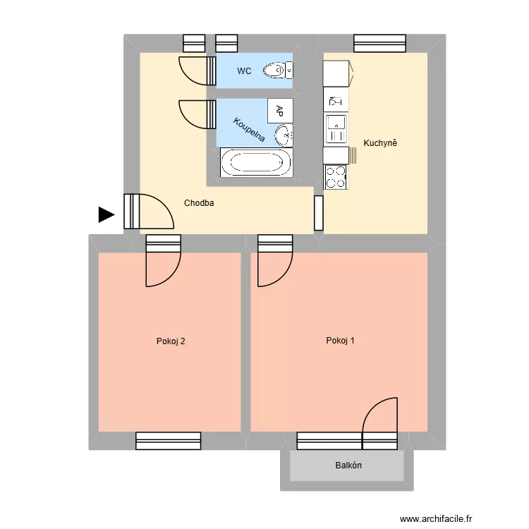 Korunn&iacute; 1088, byt 5. Plan de 13  et 180 m²