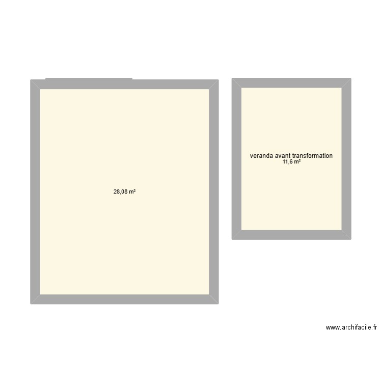 transformation yoann. Plan de 2 pièces et 40 m2