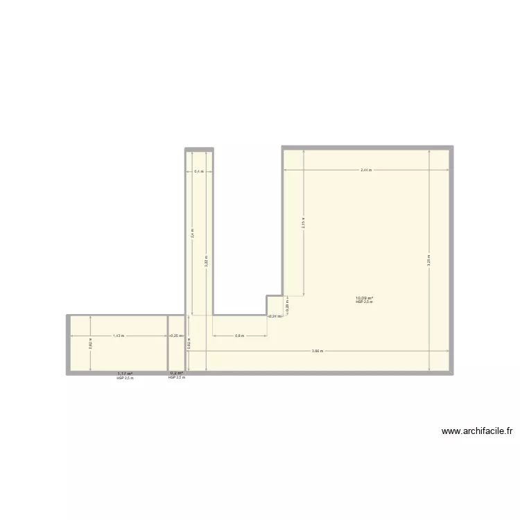 THORAIN. Plan de 3  et 11 m²