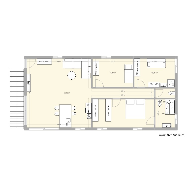 maison carillo. Plan de 4 pièces et 82 m2
