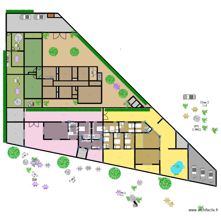 RESTAU / HOTEL 6CH / MAISON / APPARTS 030825C. Plan de 98 pièces et 1872 m2