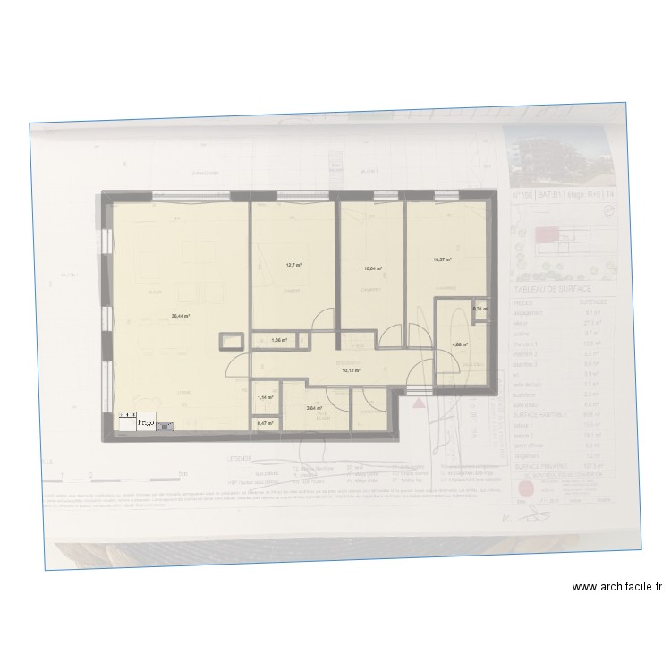 appsolmontexistant. Plan de 11 pièces et 91 m2