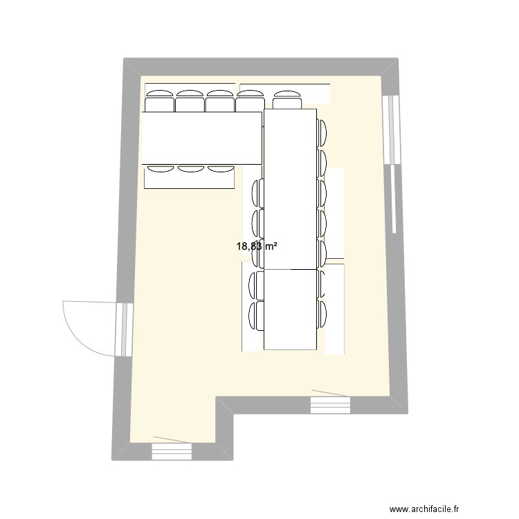 chai séjour 2025. Plan de 1 pièce et 19 m2