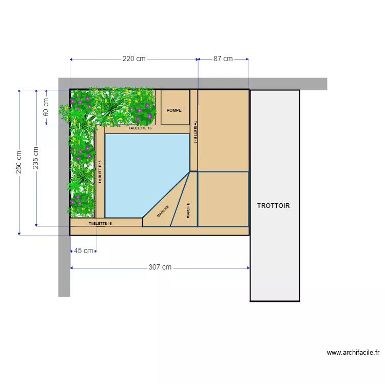 BIRTE (baignoire)2. Plan de 8  et 15 m²