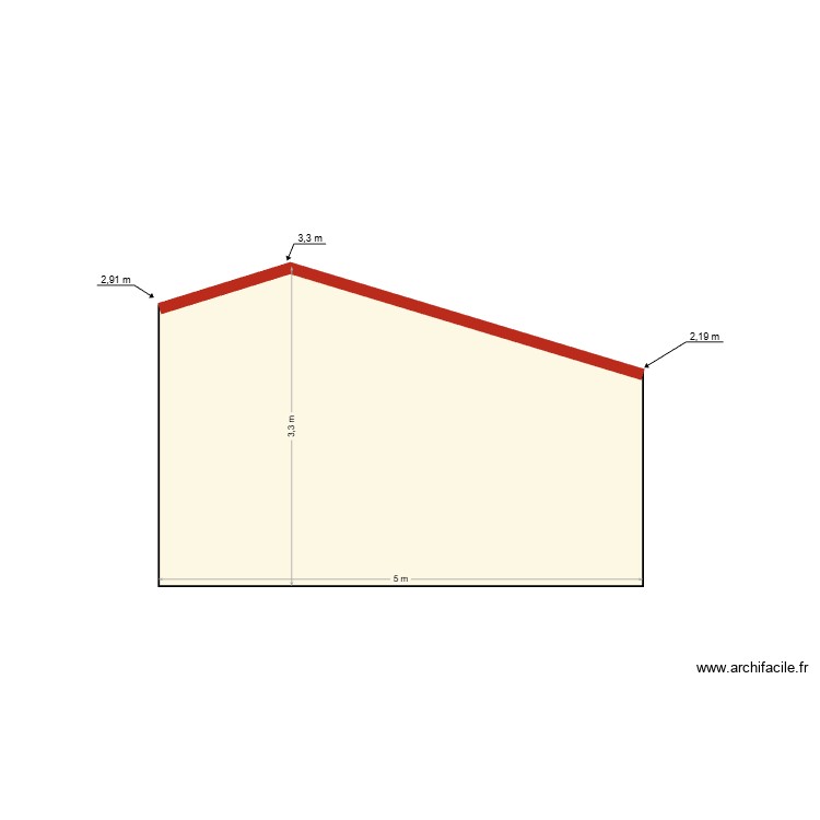 face nord. Plan de 0 pièce et 0 m2