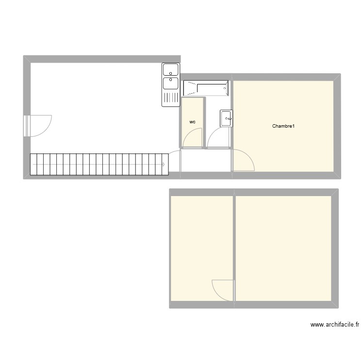 epinettes. Plan de 4 pièces et 38 m2