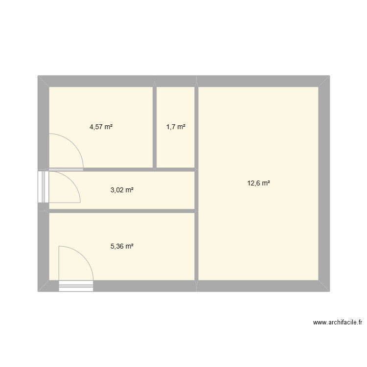 extension. Plan de 5 pièces et 27 m2