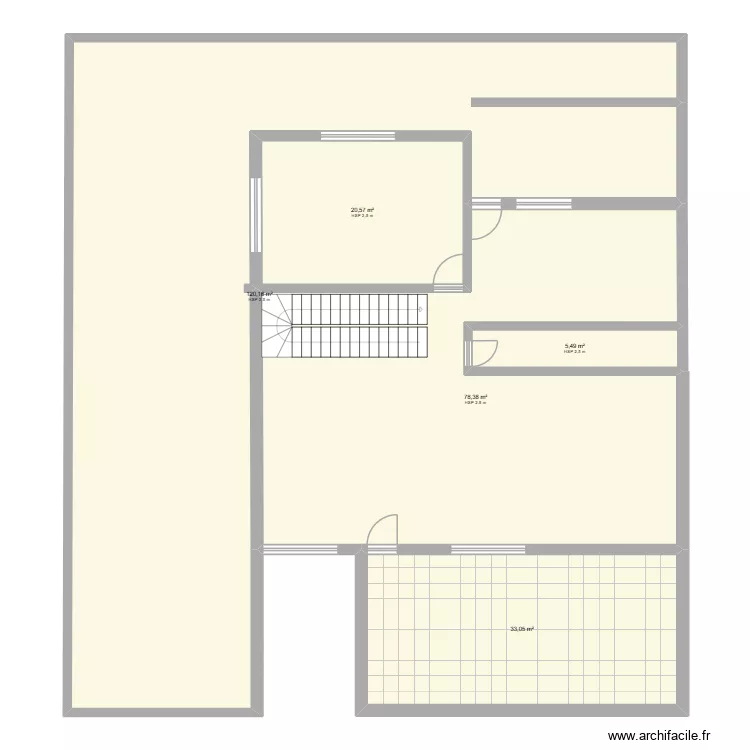 villa. Plan de 5  et 258 m²