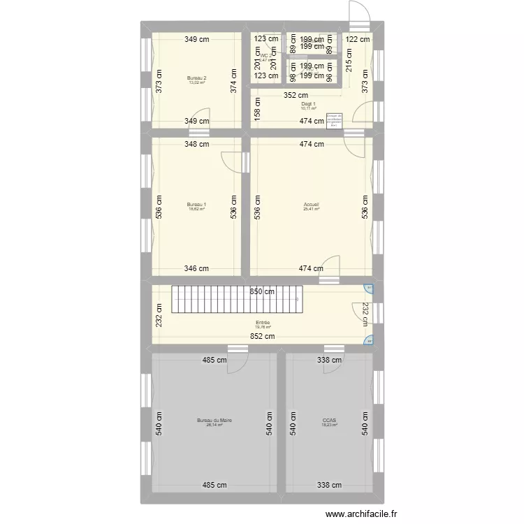 Mairie de ERRE. Plan de 