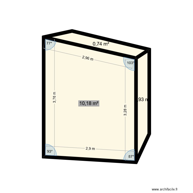 facade garage. Plan de 3 pièces et 12 m2
