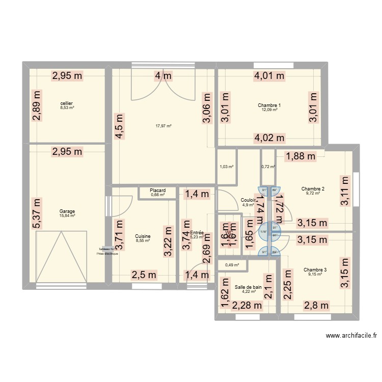 Salon 36 impasse des pervenches. Plan de 15 pièces et 101 m2