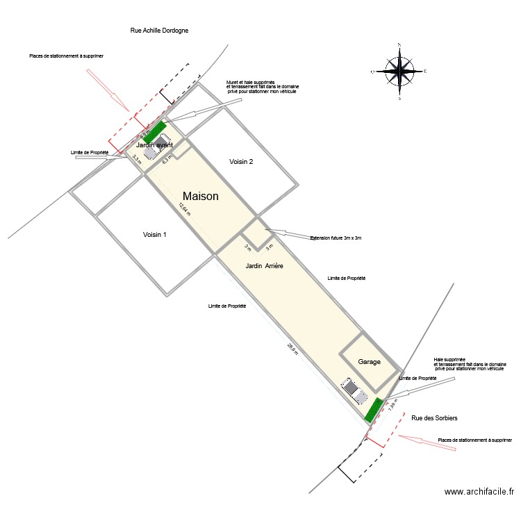 Plan de masse Après travaux V2. Plan de 7 pièces et 367 m2