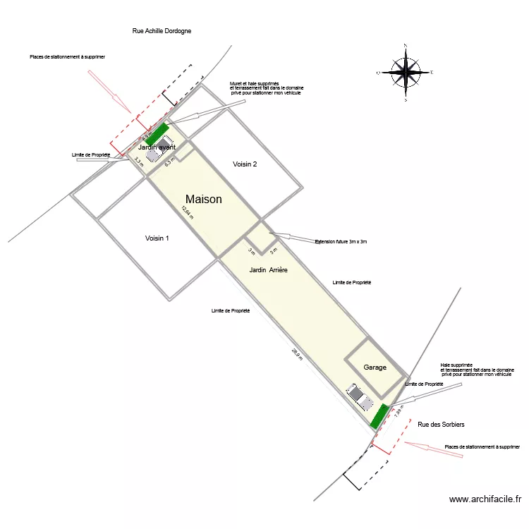 Plan de masse Apr&egrave;s travaux V2. Plan de 