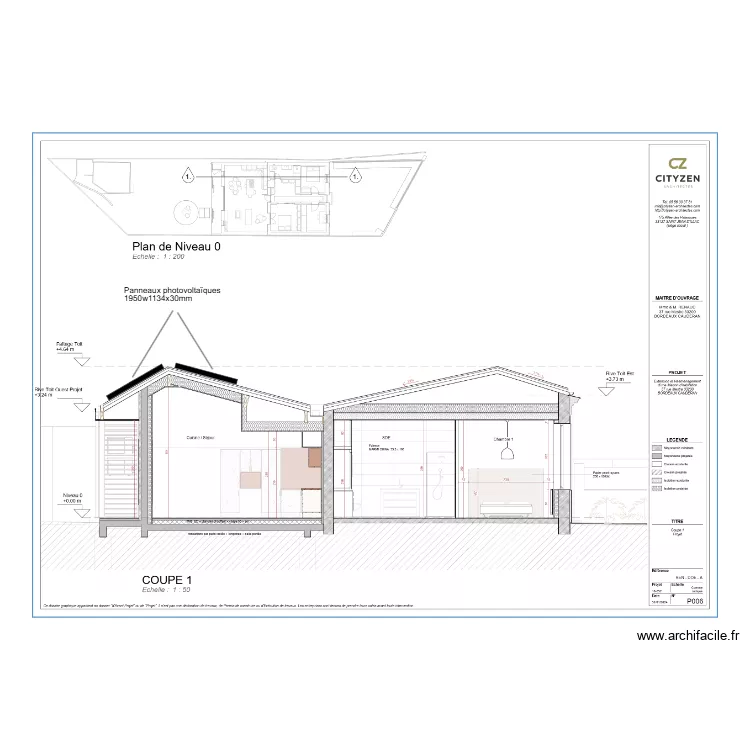 COUPE M RENAUD. Plan de 