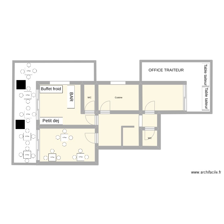 Ermanno - Bloc A - 7 éme étage - 30 Pax. Plan de 8 pièces et 49 m2