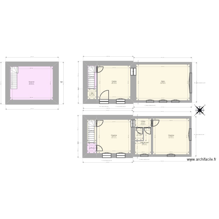 ML24003105 CAPON. Plan de 12 pièces et 133 m2