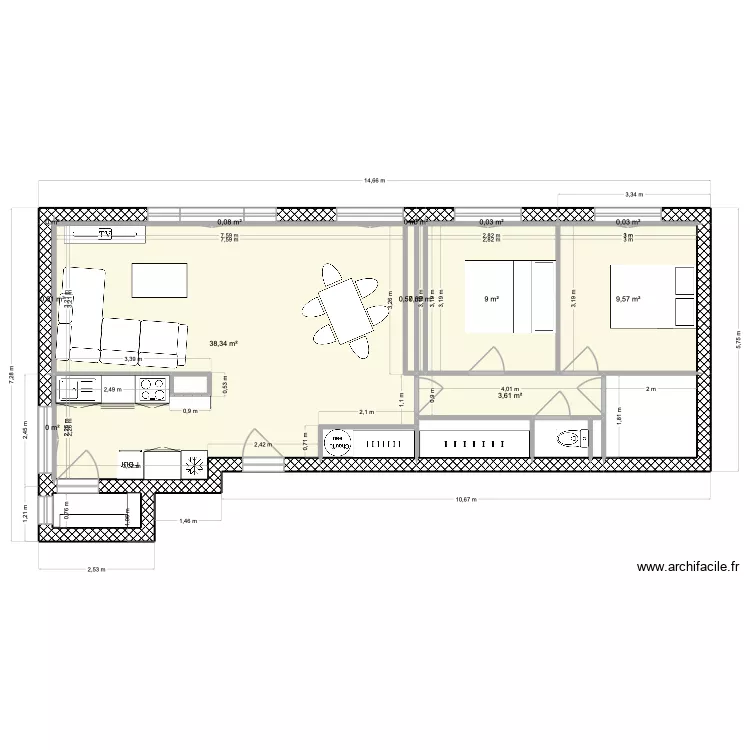 Rimard. Plan de 21  et 72 m²