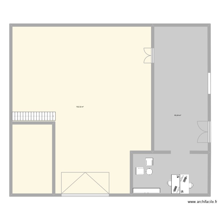 depot sauvagnon. Plan de 2 pièces et 278 m2