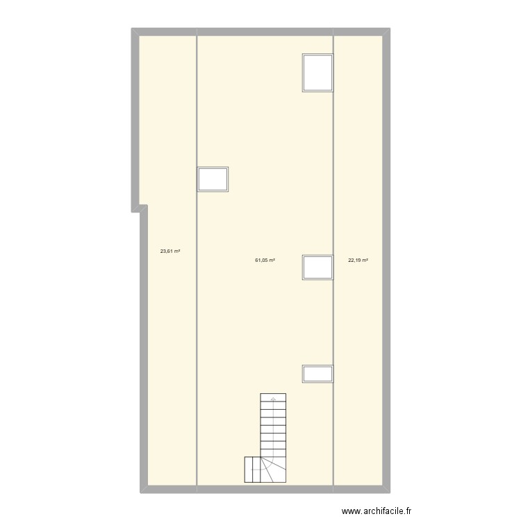 chitennay. Plan de 3 pièces et 107 m2