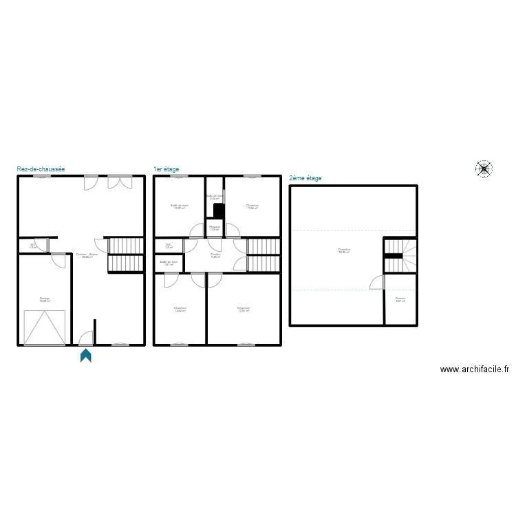 ROUYER. Plan de 21 pièces et 202 m2