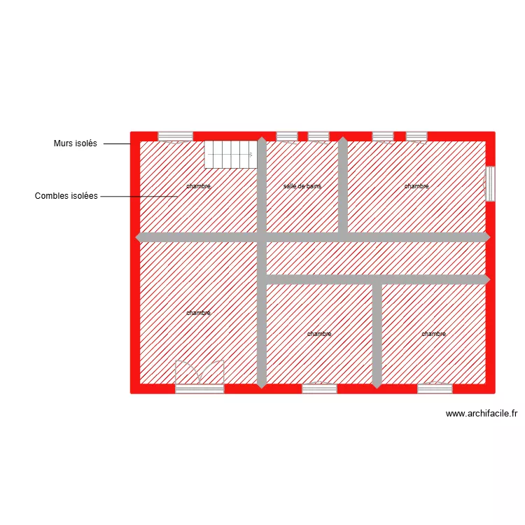 labrujacquet étage étape 1. Plan de 7 Pièces et 64 m² labrujacquet étage étape 1. Plan de 7 Pièces et 64 m²