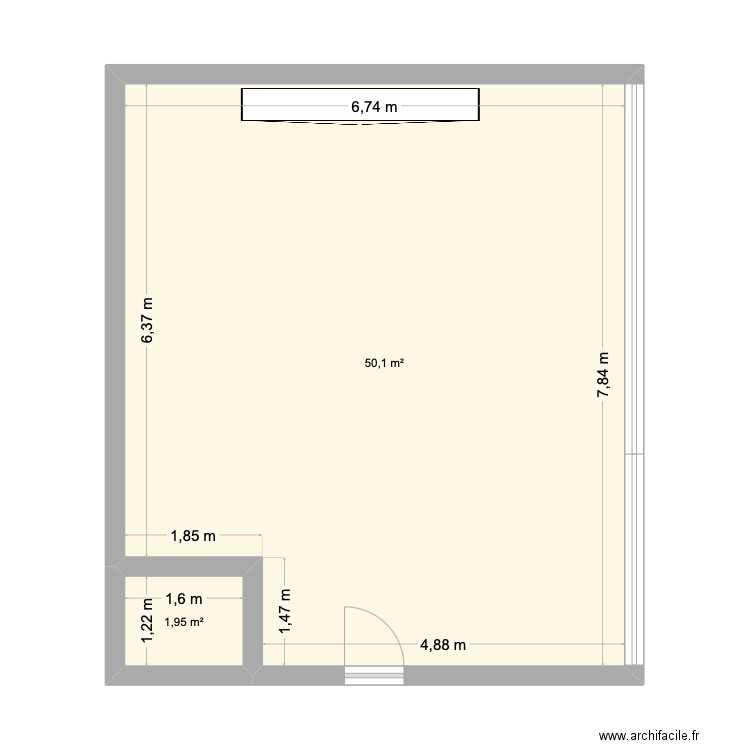 Noa - Plan de la classe. Plan de 2 pièces et 52 m2