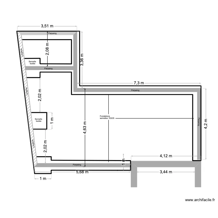 fondations Sauvager. Plan de 