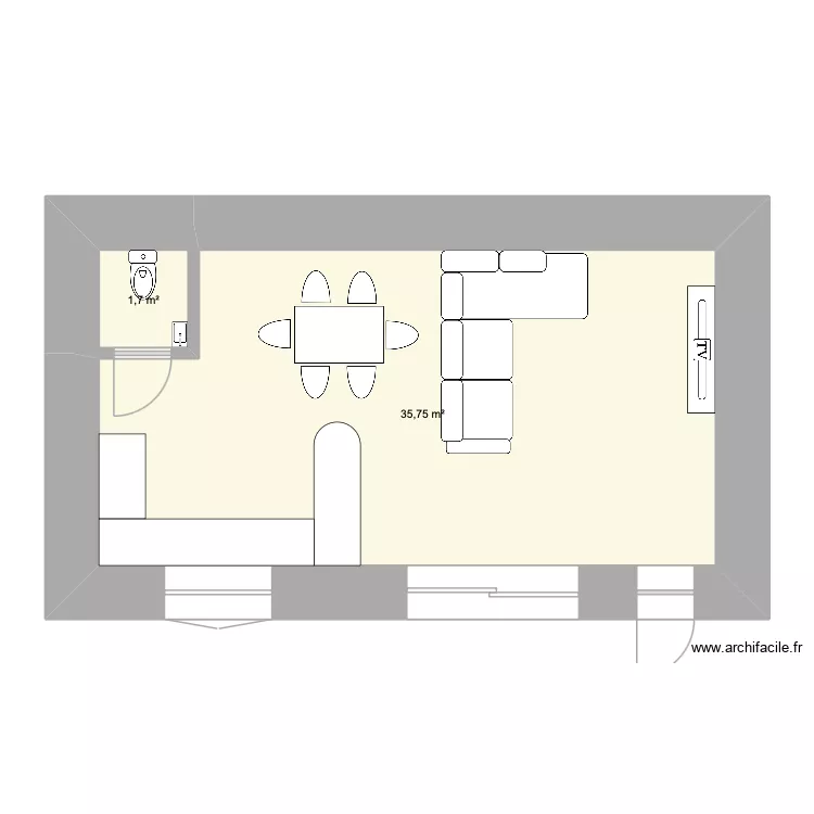 Pressoir v4. Plan de 2  et 37 m²
